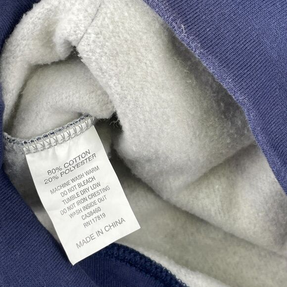 Vintage Lifetime Collective Hoodie Mens L Blue Crosshatch Pullover Fleece Lined - Picture 10 of 10